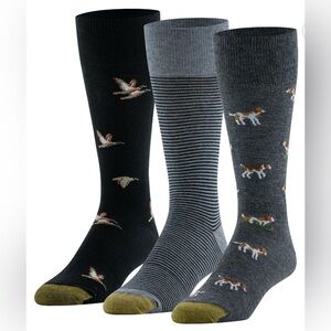 GoldToe Edition Mens Dogs Crew Socks Assorted, 3 Pack